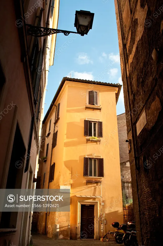 Atmospheric corner in the rione of Sant'Angelo, Rome Italy.