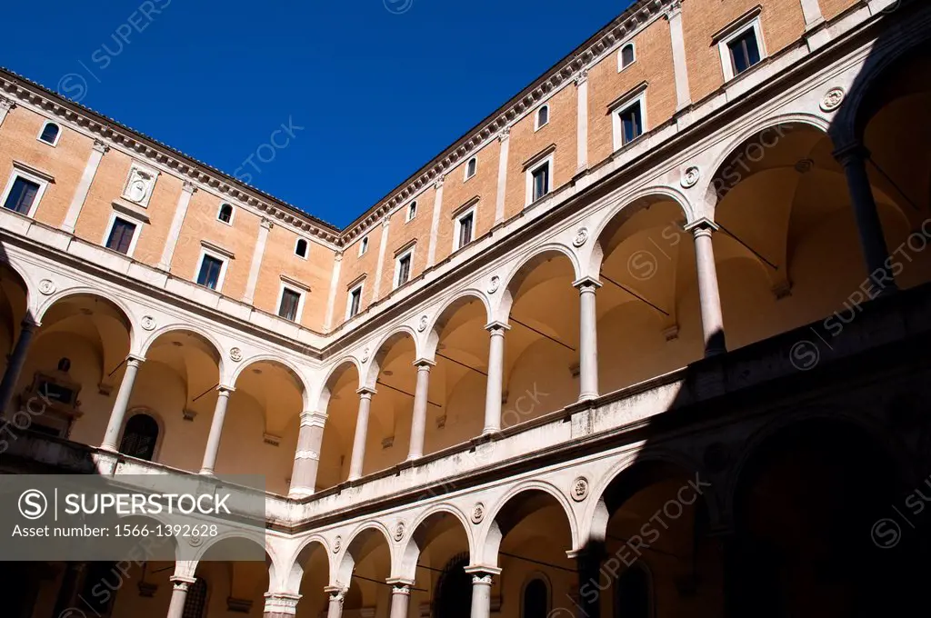 Atrium of Palazzo della Cancelleria, Rome, Italy.