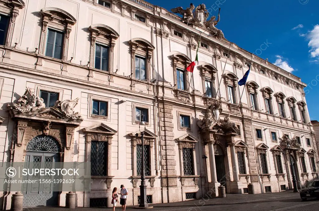 Palazzo della Consulta housing the Italian Supreme Court at the Quirinal Square, Rome, Italy.