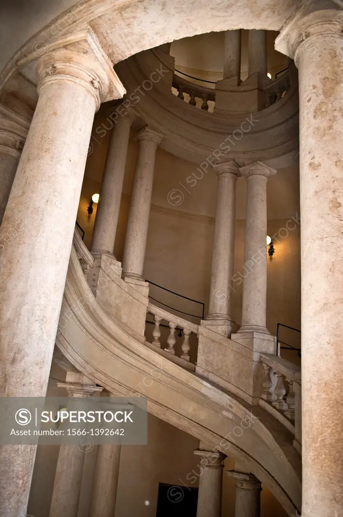 Helicoidal staircase by Borromini, Palazzo Barberini, Rome, Italy.