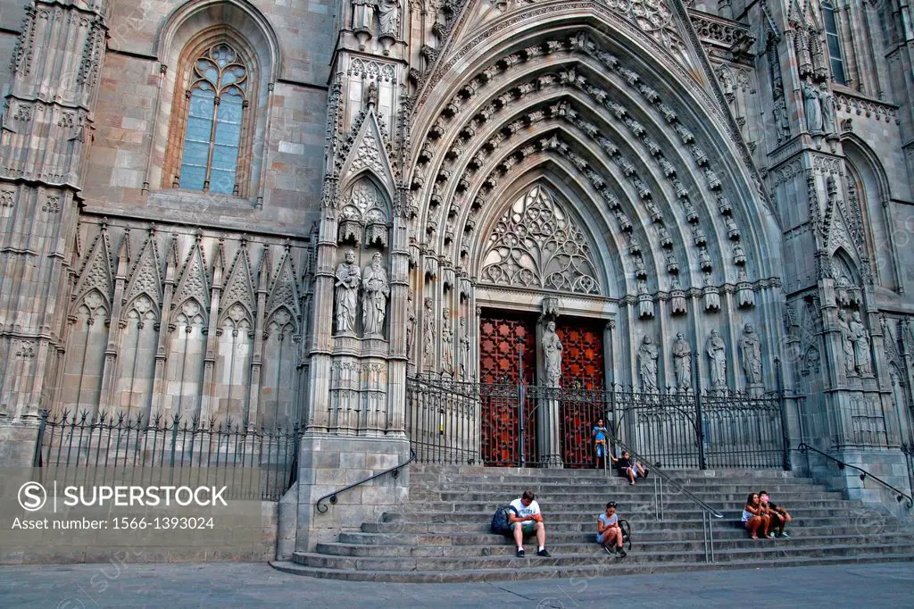 Gothic Cathedral of Santa Eulalia, Barcelona, Catalonia, Spain
