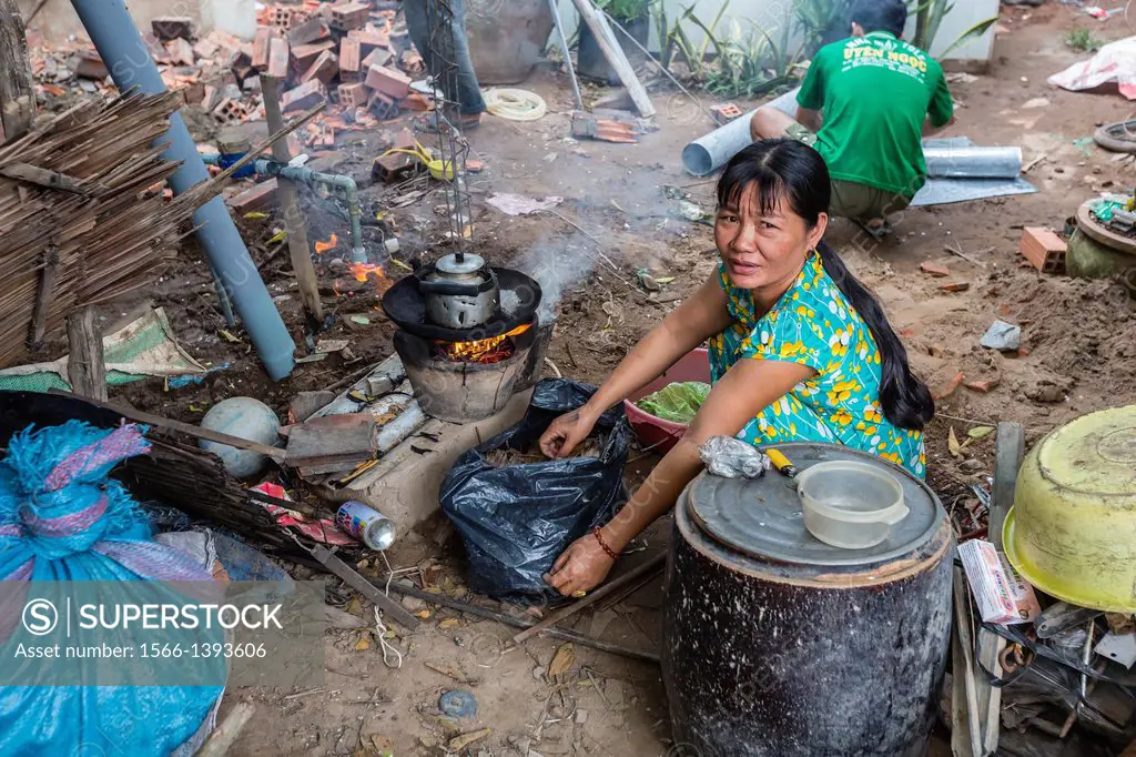 Daily life on Binh Thanh Island at Sadec, Mekong River Delta, Vietnam.