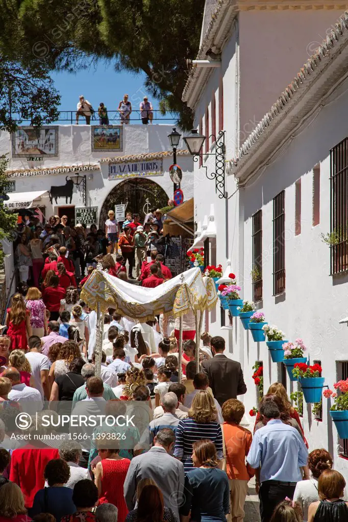 Celebration of Corpus Christi, Mijas, Málaga province, Andalusia, Spain