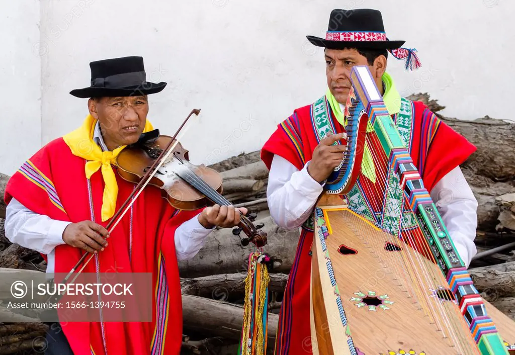Scissors dancers Danzantes de Tijeras . Intangible cultural heritage by UNESCO. Peru.