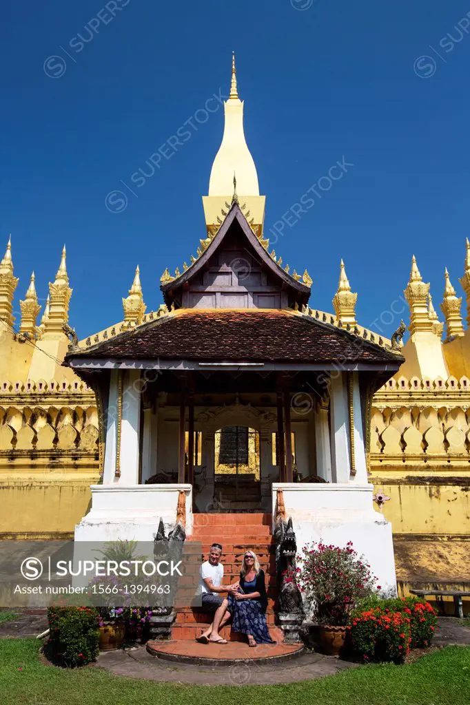 Pha That Luang Temple in Vientaine, Laos.