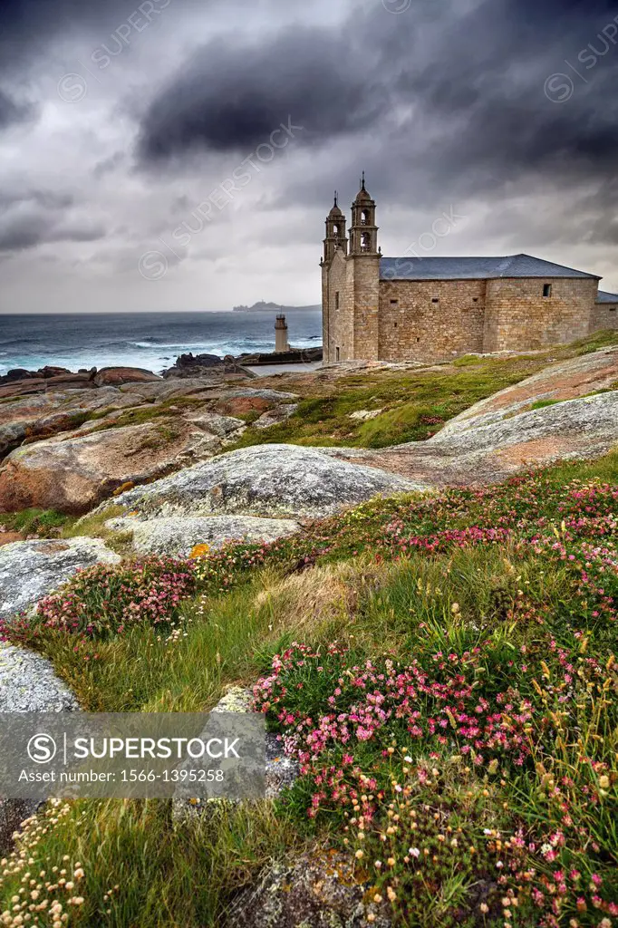 Nosa Señora da Barca church, Muxia, Way of St James, Costa da Morte, La Coruña, Galicia, Spain