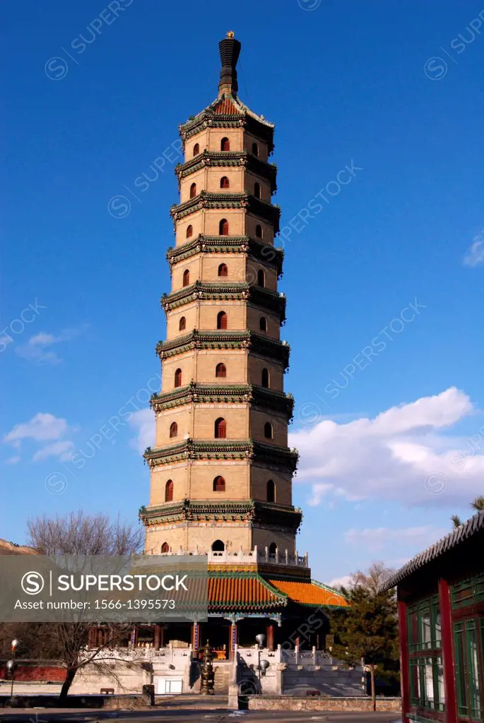 China, Hebei Chengde, summer residence of the Manchu Emperors of the early Qing Dynasty, listed as a World Heritage by UNESCO, pagoda