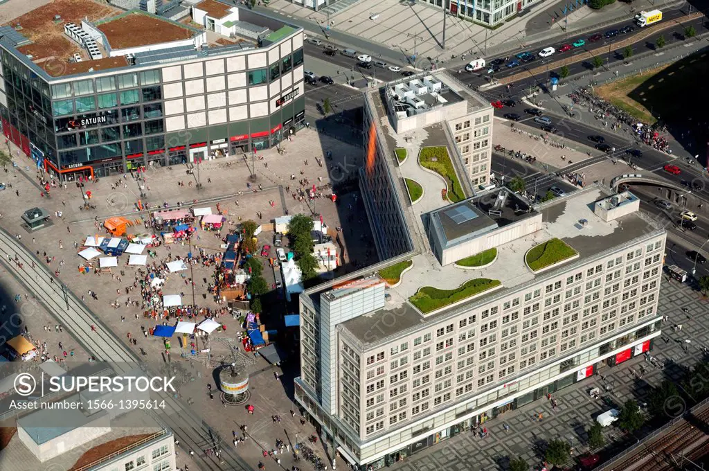 Germany, Berlin, Alexanderplatz Square view from Fernsehturm TV Tower.