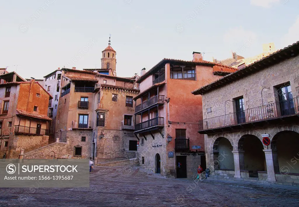 Main Square. Albarracin, Teruel province, Aragon, Spain.