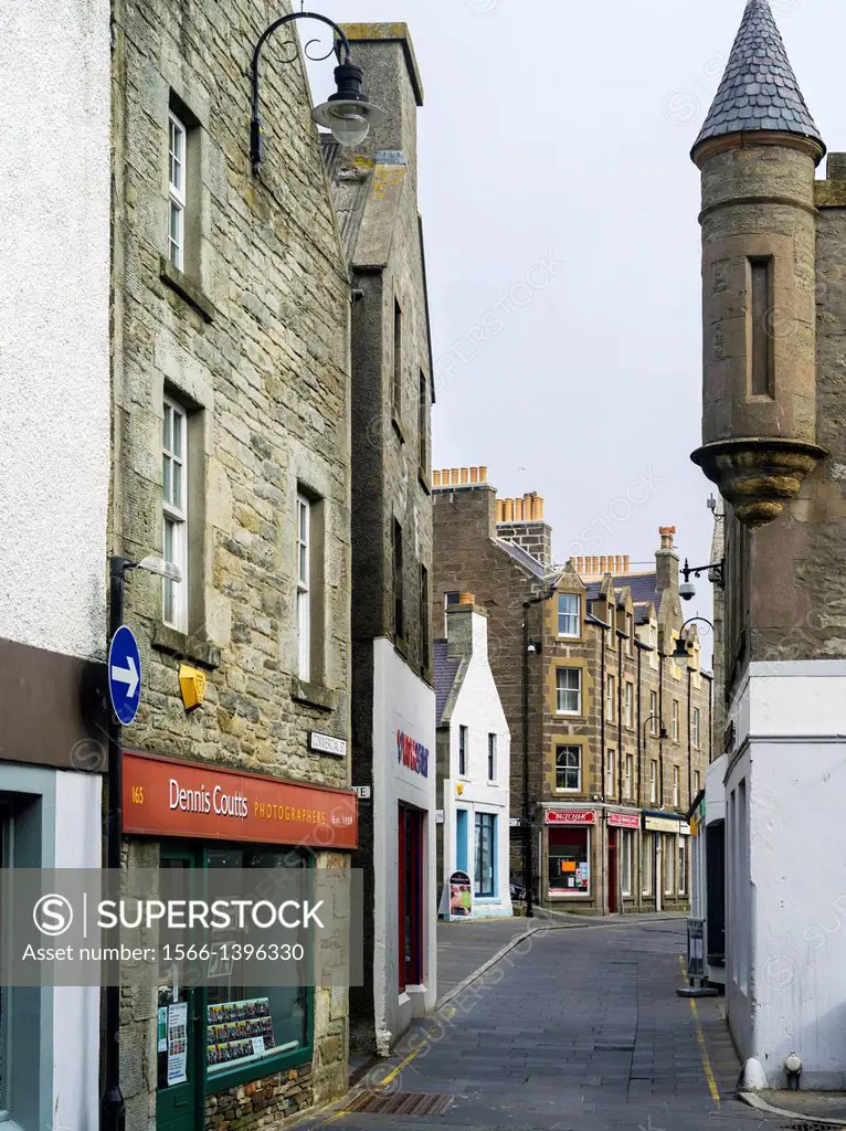 Lerwick, capital of the Shetland Islands in Scotland. Old town waterfront. Europe, Great Britain, Scotland, Northern Isles, Shetland, May.