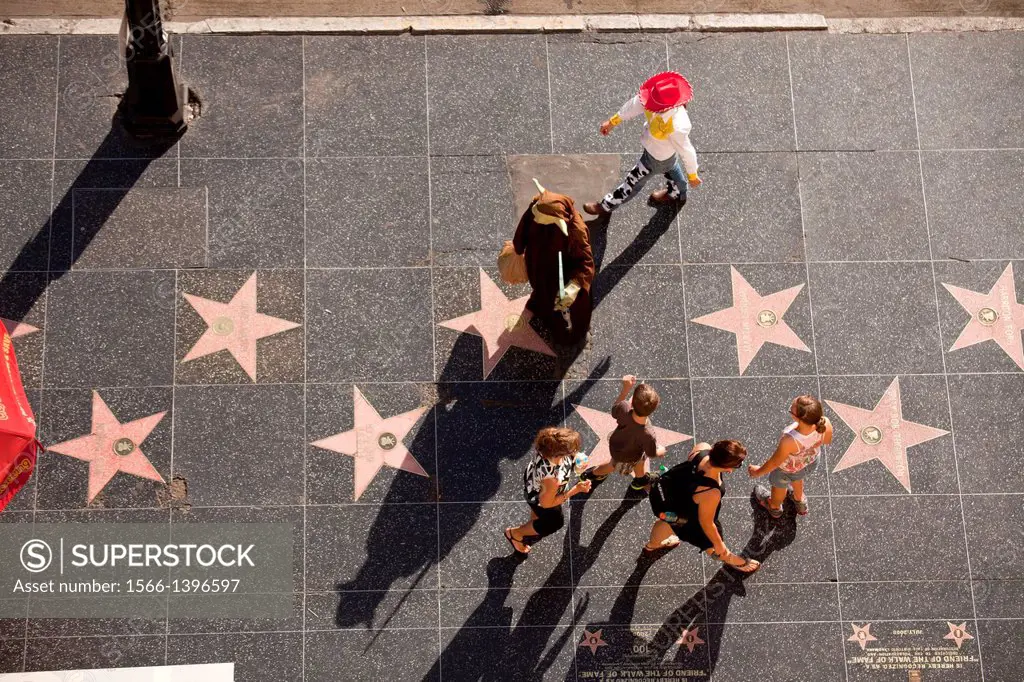 stars on the Walk of Fame, Hollywood Boulevard, Hollywood, Los Angeles, California, United States of America, USA.