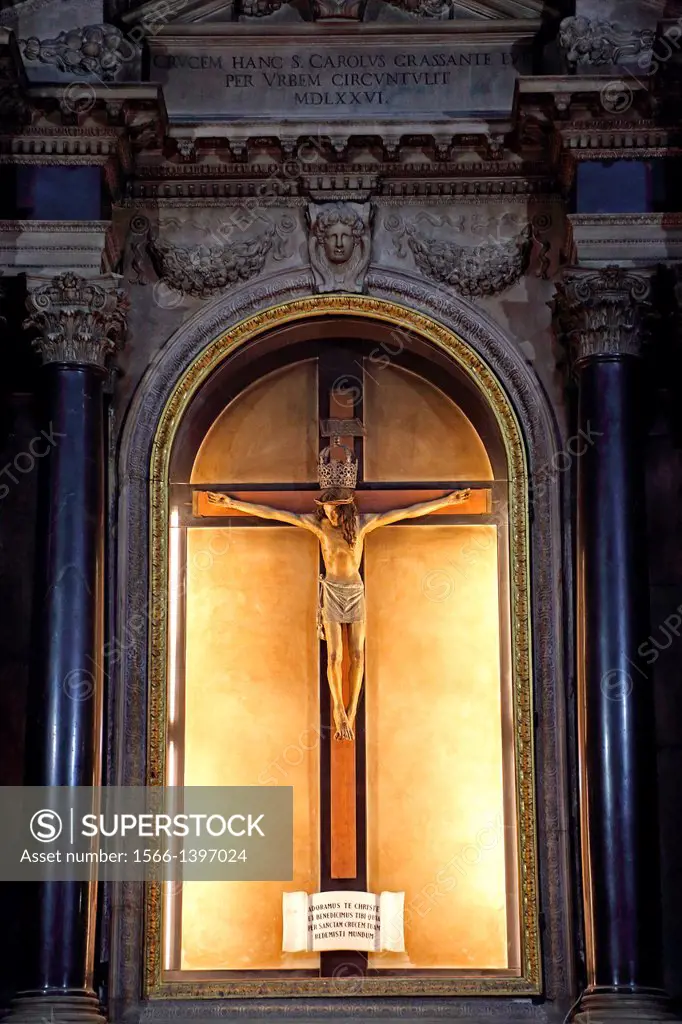 Crucifix in the Duomo in Milan Italy.