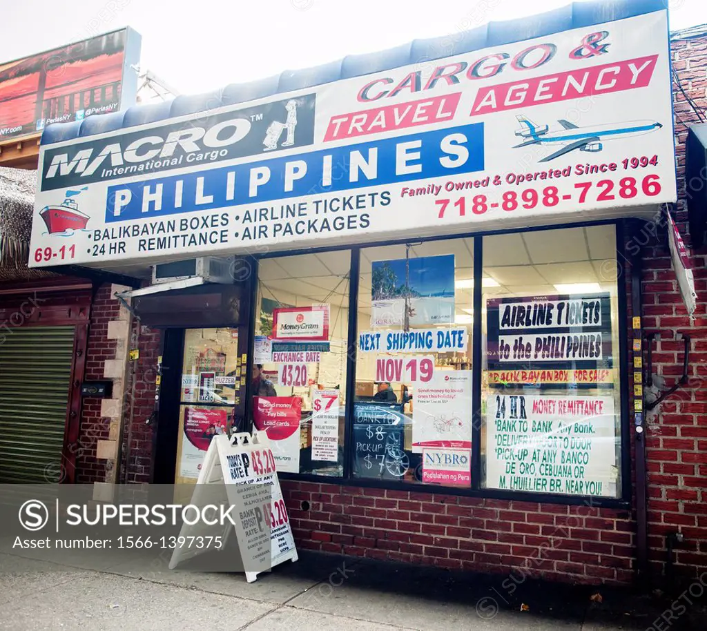 A freight forwarder on Roosevelt Avenue in Queens in New York in the ´´Little Manila´´ neighborhood. Super Typhoon Haiyan, which meteorologists think ...