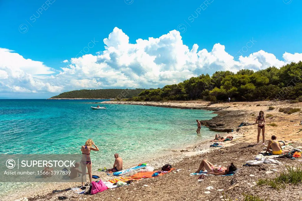 Batalo beach on Proizd island, Croatia.