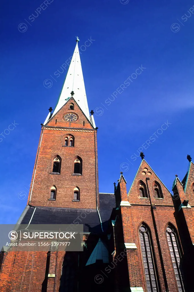 Classic Architecture of St Petri Church Hamburg Germany.