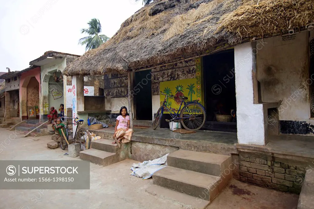 A house in Raghurajpur, Orissa, India.