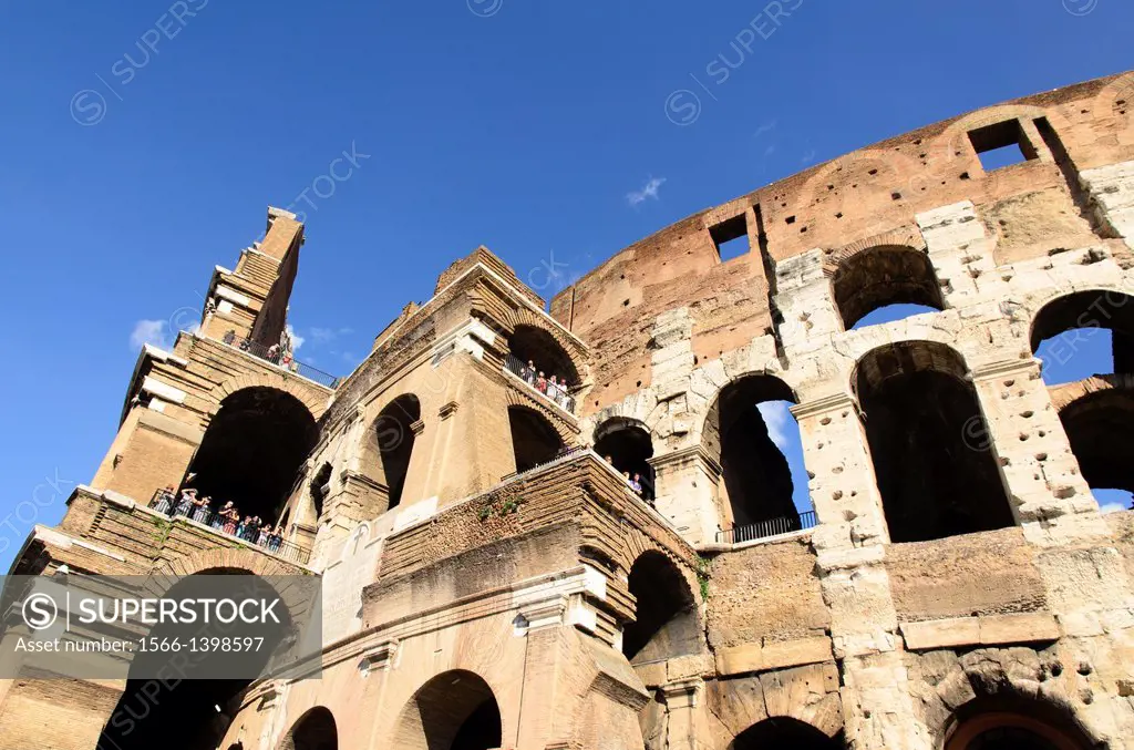 Detail of the Colosseum - Rome, Italy.