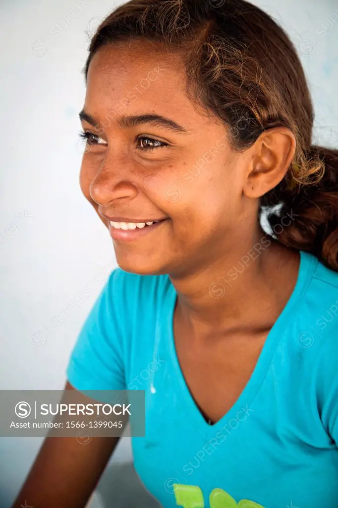 Portrait of a girl in Iguape, Fortaleza district, Brazil.