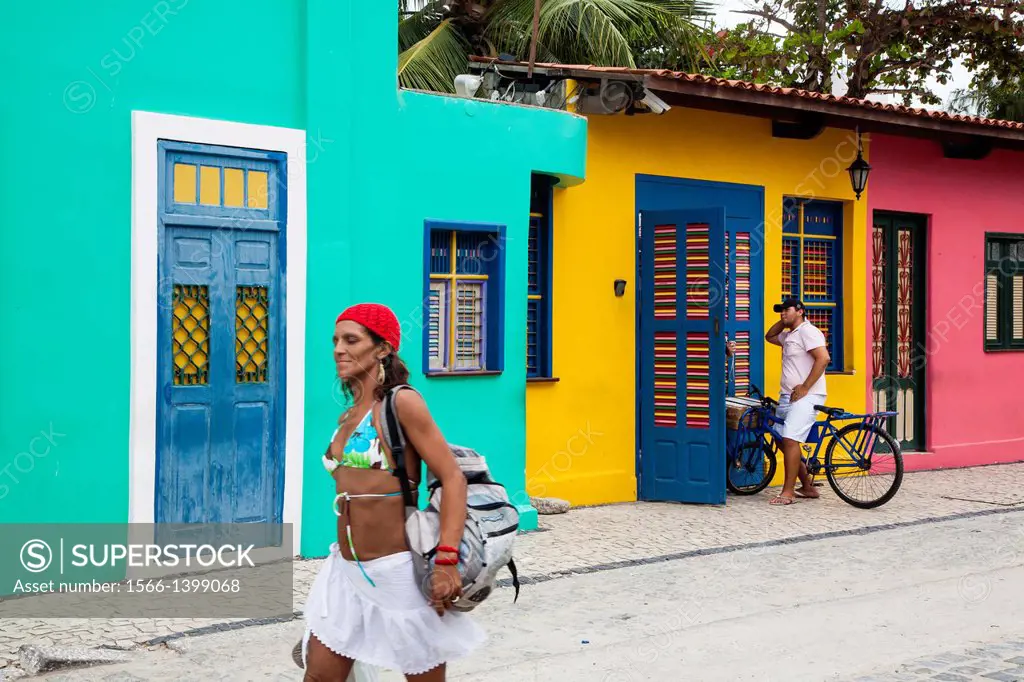 Colorful houses in Iracema, Fortaleza, Brazil.