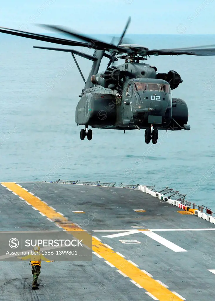 ATLANTIC OCEAN (April 13, 2011) An MH-53E Sea Dragon helicopter assigned to the Blackhawks of Helicopter Mine Countermeasure Squadron (HM) 15 prepares...