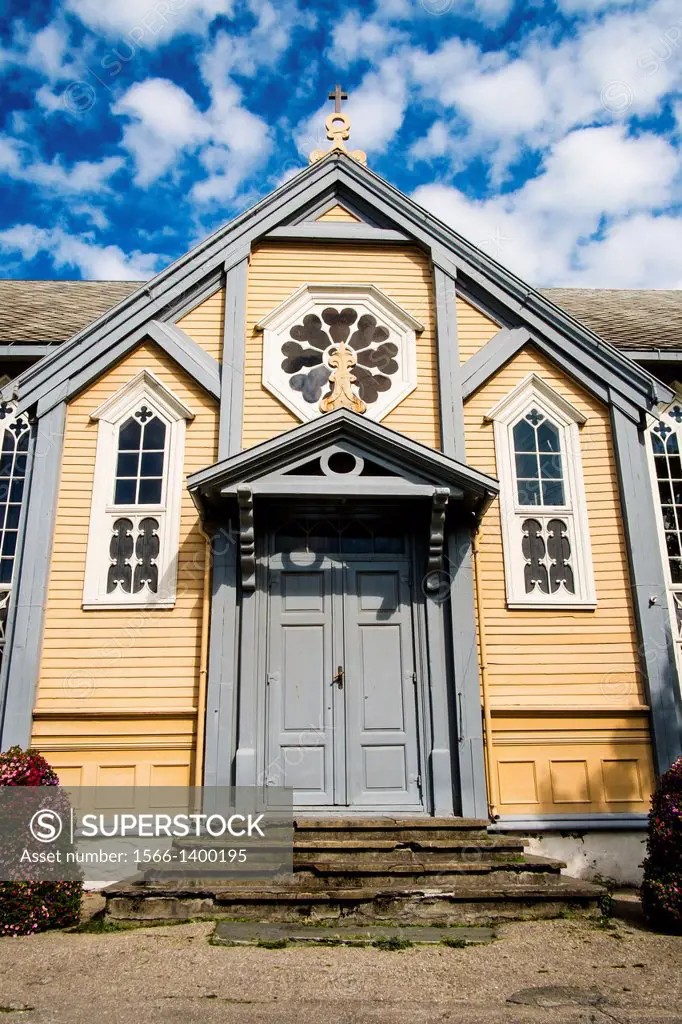 A side door to the wooden cathedral in Tromsí¸, Norway.