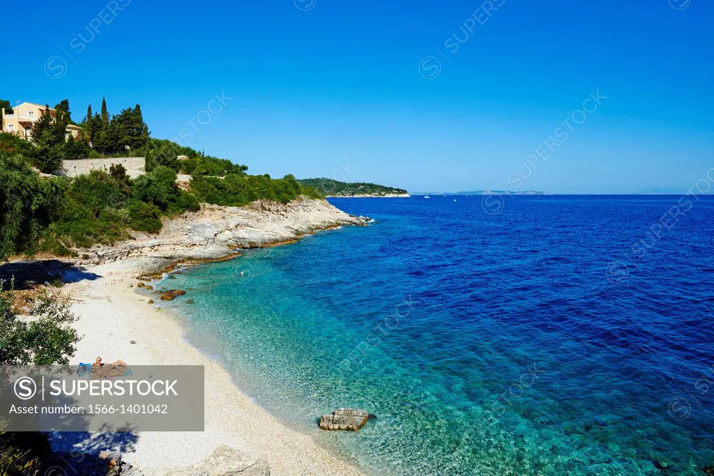 Greece, Ionian island, Paxi, Kloni Gouli beach.
