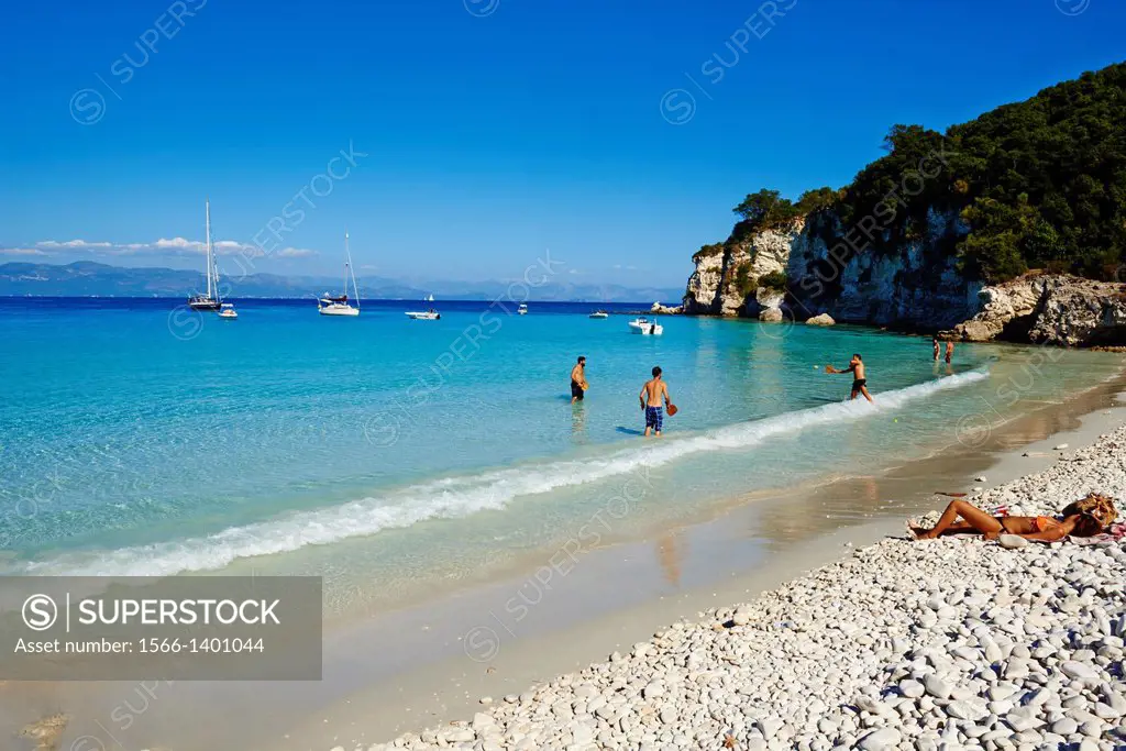 Greece, Ionian island, Antipaxi, Voutoumi beach.