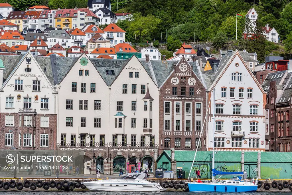 Views of the city center of Bergen, Norway.