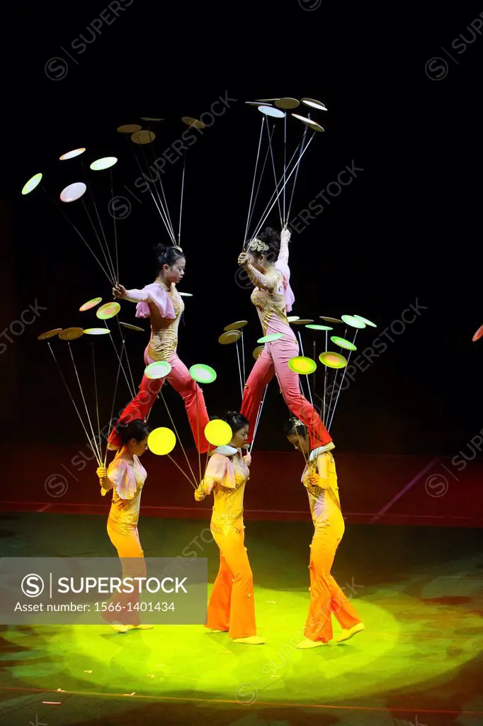 Colorful dance and music show performing on stage at Sarawak Borneo Convention Center, Kuching, Sarawak, Malaysia, Borneo.