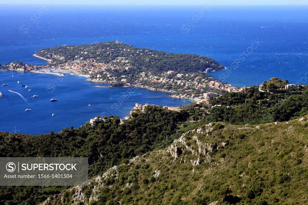 Top view above the Cap Ferrat, Alpes-Maritimes, French Riviera, PACA, France.