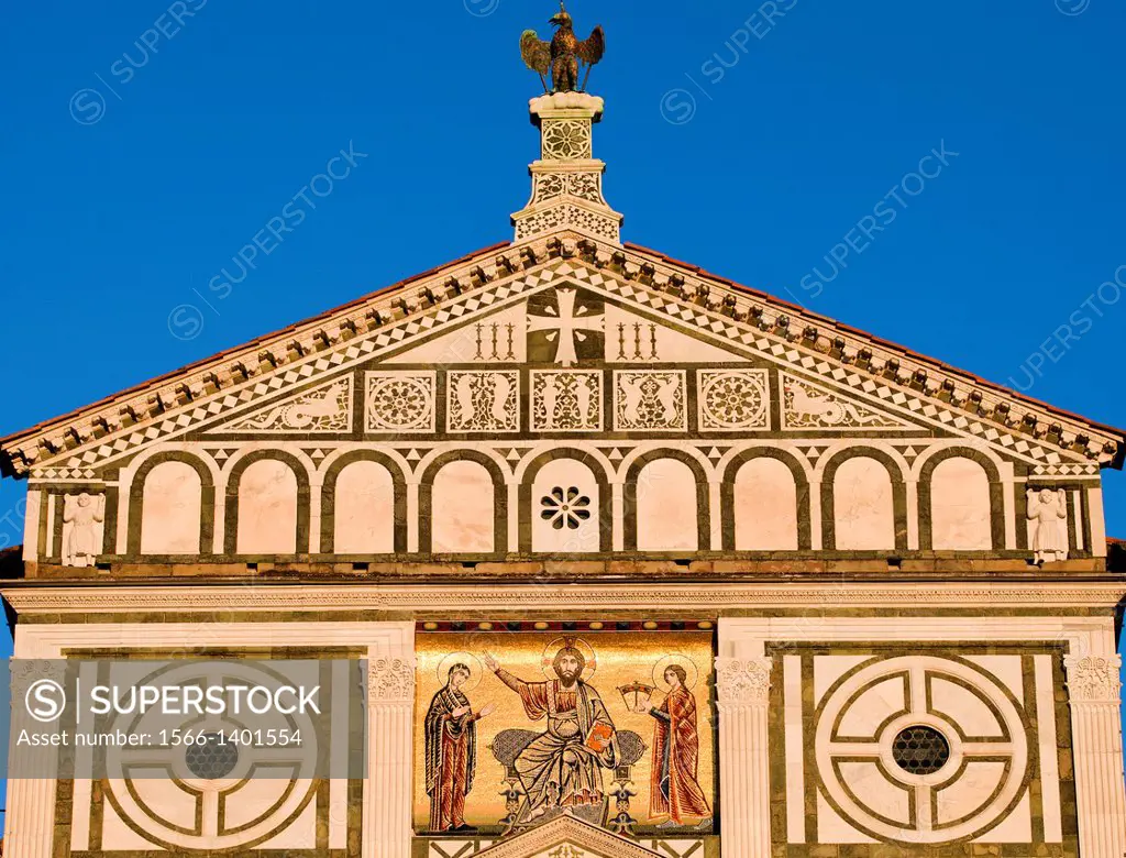 San Miniato al Monte, St. Minias on the Mountain, church, Romanesque structures, Florence, Tuscany, Italy, Europe.