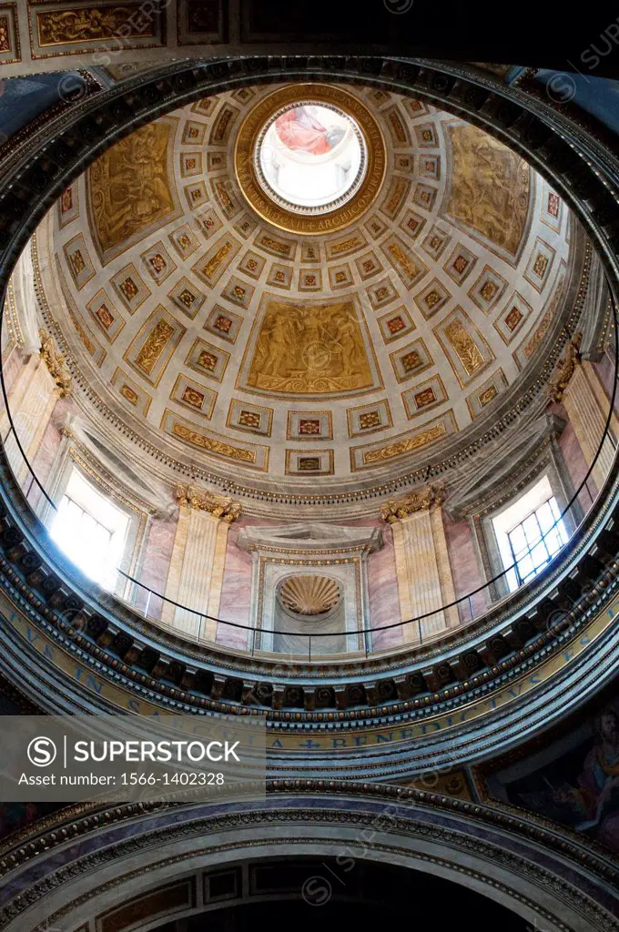 Dome, Church of the Most Holy Trinity of Pilgrims - Trinita dei Pellegrini, Rome, Italy.