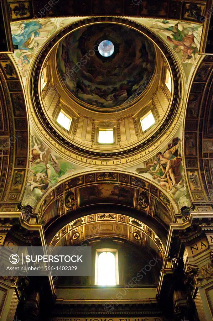Dome with windows, Basilica di S Andrea della Valle, Rome, Italy.