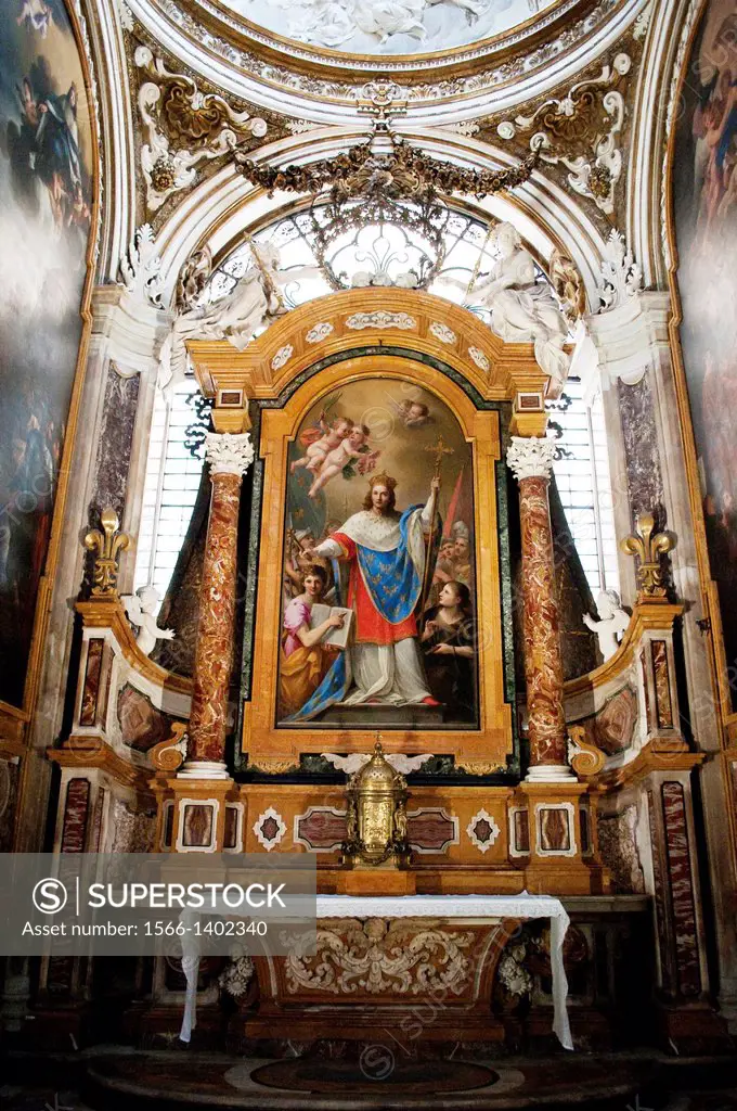 Chapel of St Louis of the French painted by Plautilla Bricci, San Luigi dei Francesi, Rome, Italy.
