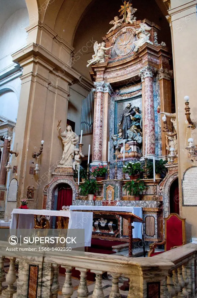 Altar in San Francesco a Ripa church, Trastevere, Rome, Italy.
