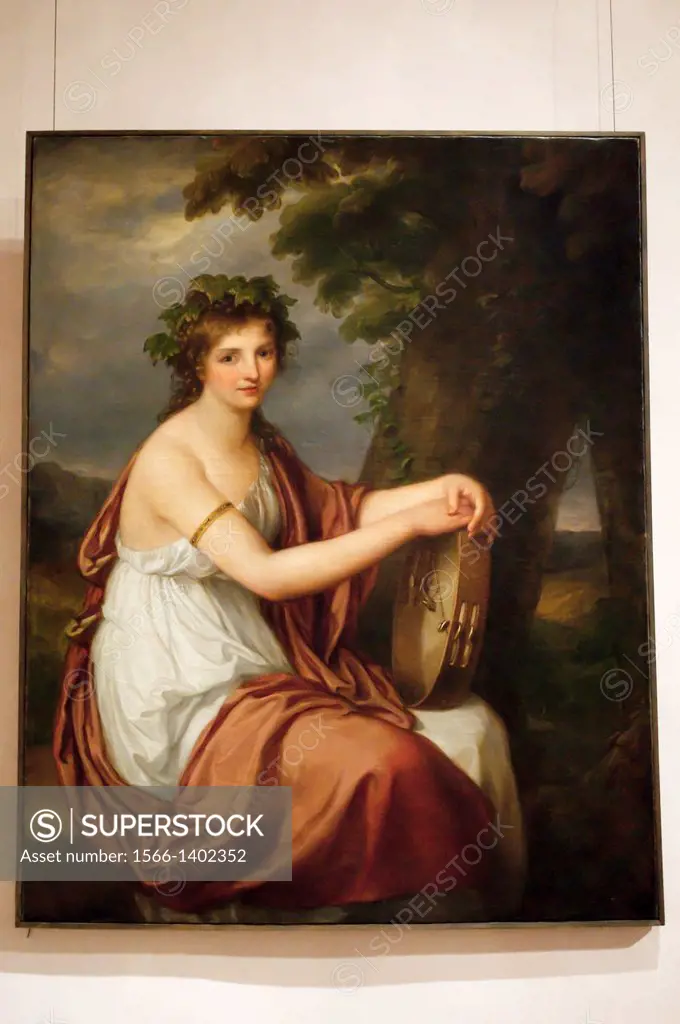 'Portrait of a Young Woman dressed as a Bacchante, by Angelica Kauffmann, Palazzo Barberini, Rome, Italy.