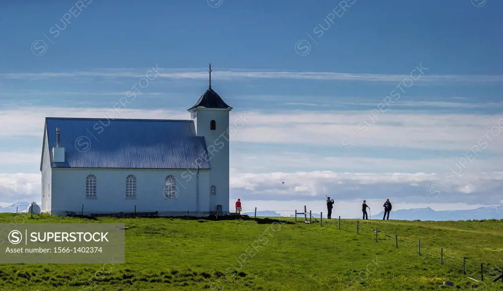 The Church of Flatey, Flatey Island, Borgarfjordur, Iceland.