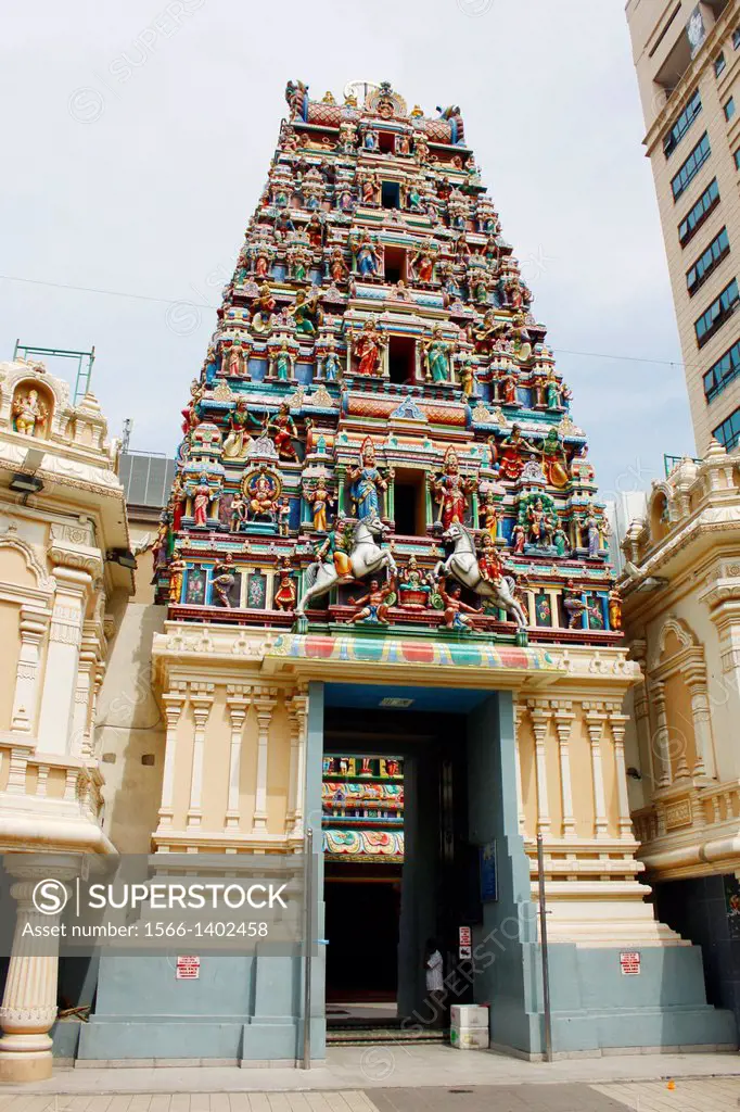 Sri Mahamariamman, the oldest and richest hindu temple in Kuala Lumpur, founded in 1873, Malaysia.