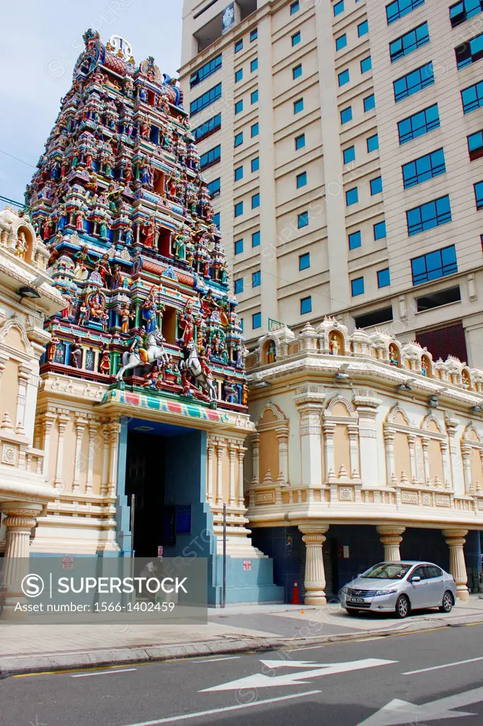 Sri Mahamariamman, the oldest and richest hindu temple in Kuala Lumpur, founded in 1873, Malaysia.
