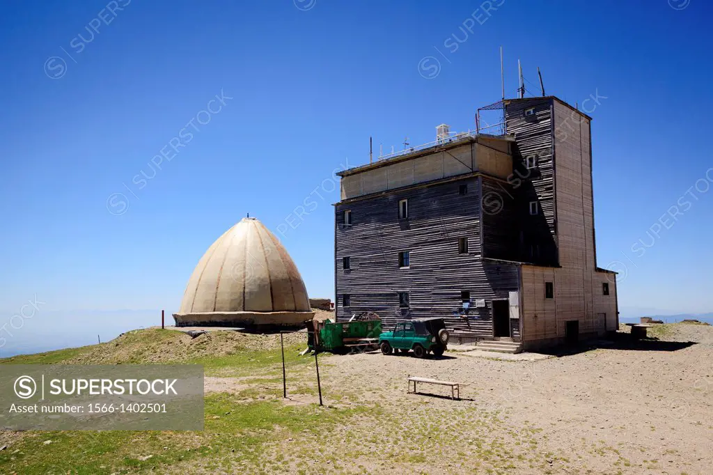 Meteorological Station on the summit of Botev Peak. Central Balkan National Park. Bulgaria.