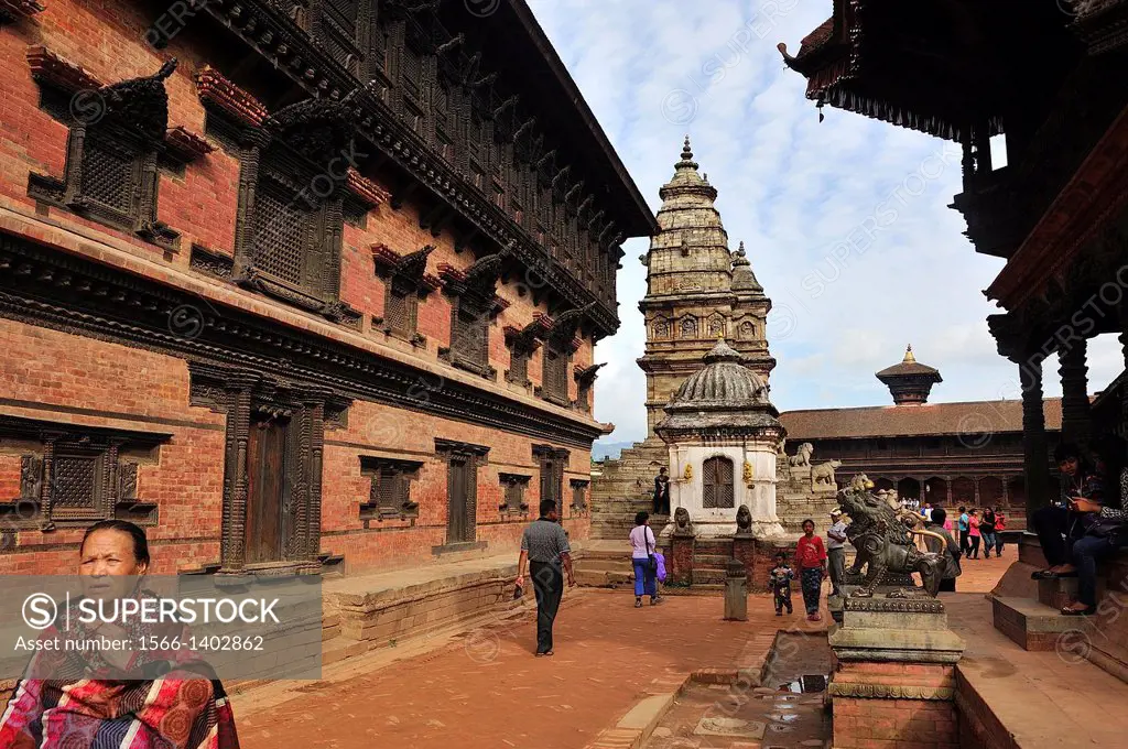 The Palace of Fifty-five Windows and Hindu temples, Durbar Square, Bhaktapur, Nepal