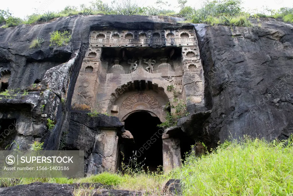 Façade of chaitya. Circa 2-3rd. Century A.D. Budh Leni. Junnar Dist. Pune, Maharashtra, India.