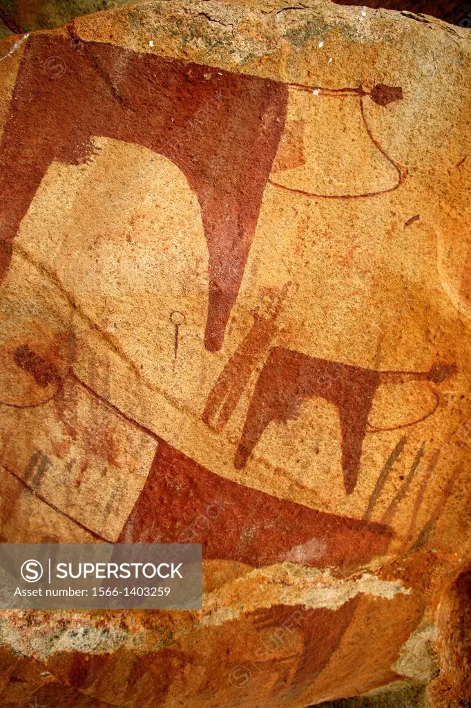 Neolithic cave paintings, Laas Geel, Naasa Hablood Hills, Somaliland, Somalia.