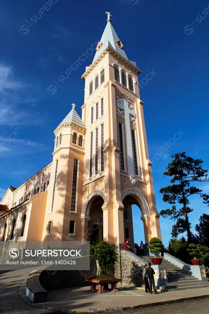 Built in 1931, Dalat cathedral is the largest church in the city of Dalat..It is known as the rooster church because on the top of the tower was place...