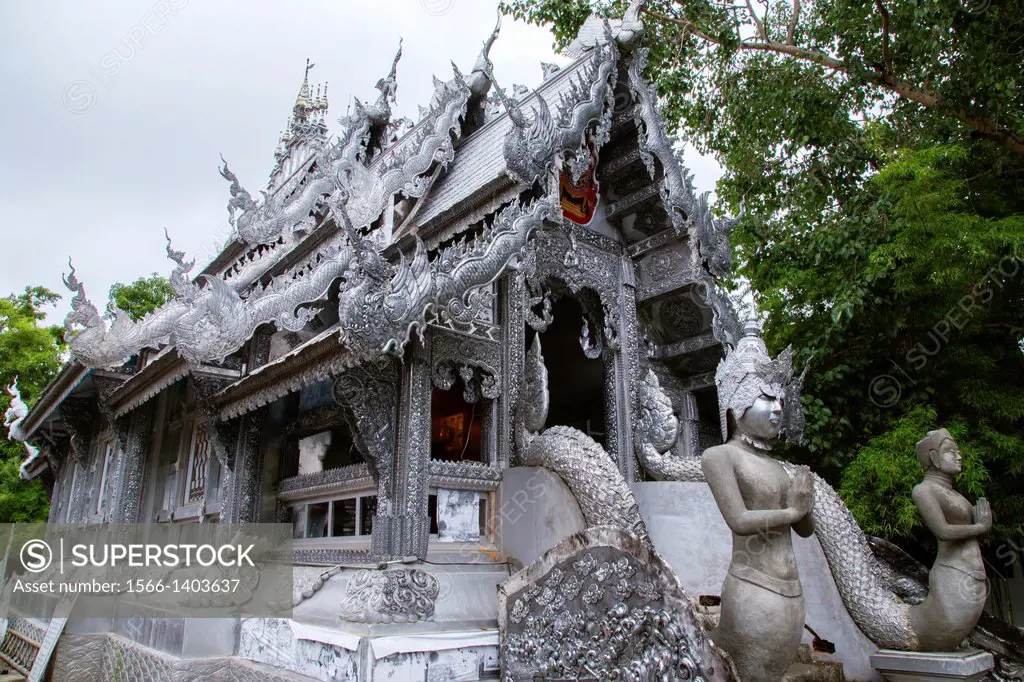The silver temple at Wat Sri Suphan is an ordination hall or Ubosot. The temple has ties to the local craft of silver work, and so lots of silver has ...