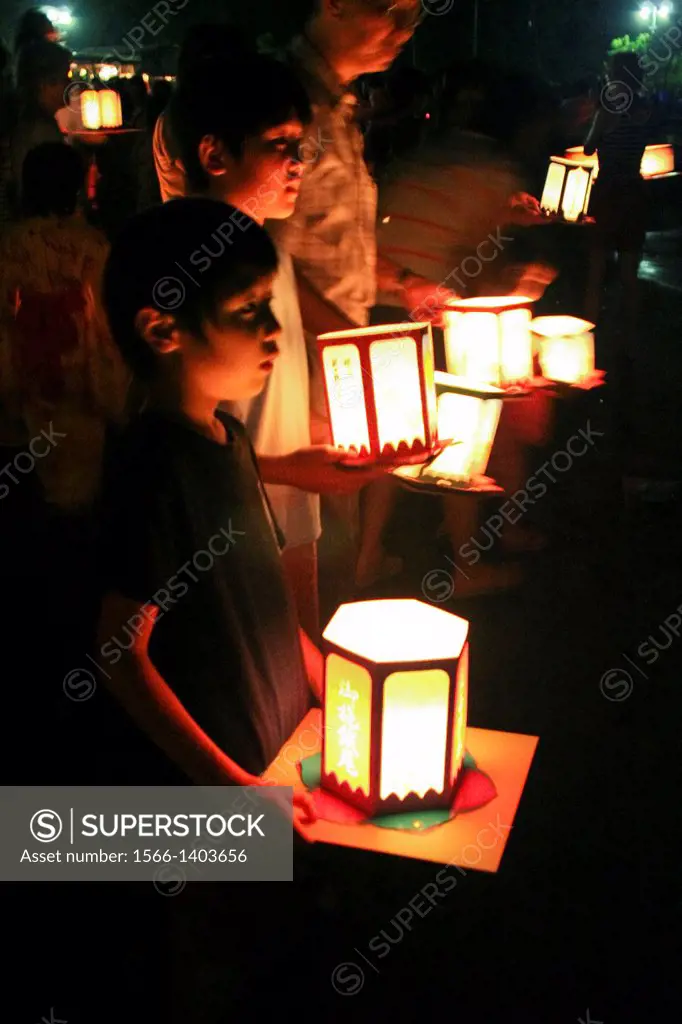 Obon celebrations ends with Toro Nagashi or the floating of lanterns. Paper lanterns are illuminated and then floated down rivers or on the ocean or l...