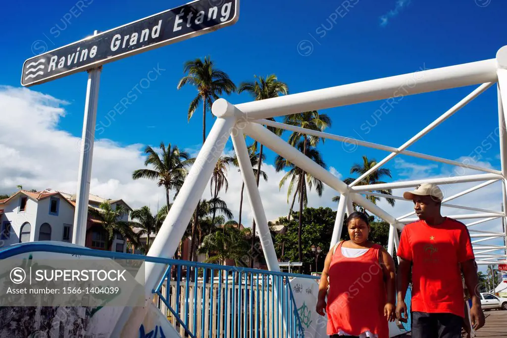 One of the bridges that crosses the center of the town of Saint Leu. The town of Saint-Leu is located in the department of La Réunion from the French ...