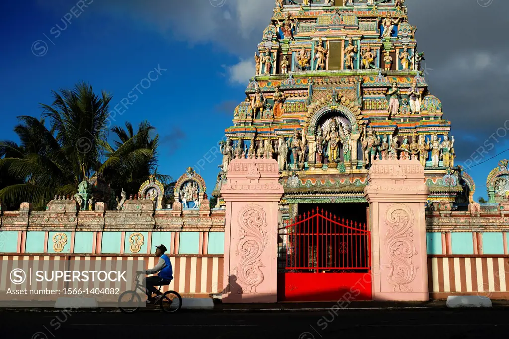 Reunion Island, View of Tamil Temple in St. Andre