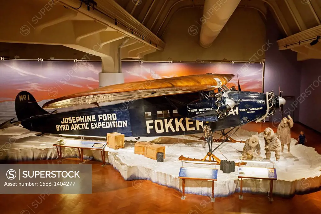 Dearborn, Michigan - The 1925 Fokker F-VII Trimotor on display at the Henry Ford Museum.