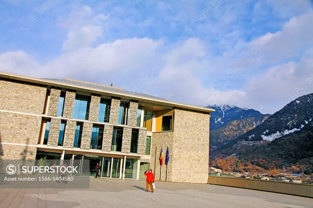 Government building Andorra la Vella buildings Europe Pyrenees mountains.